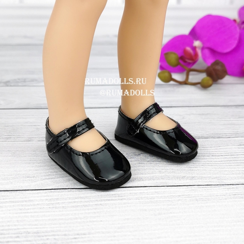 Туфли черные лаковые для кукол 32 см, арт. 63227 - 5