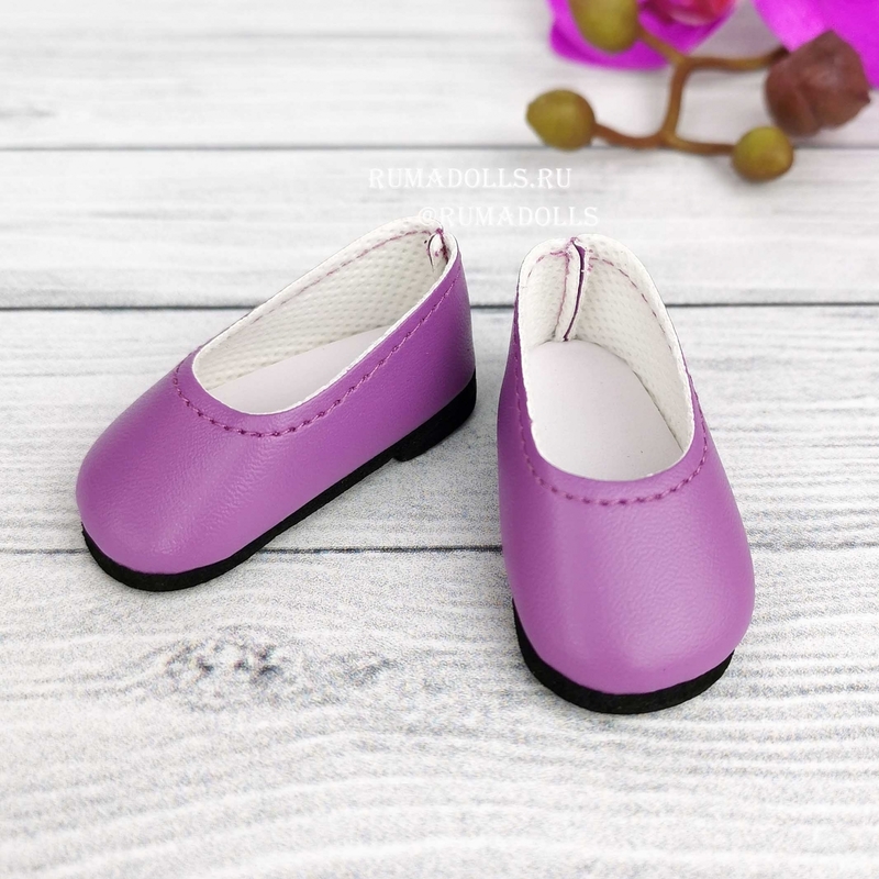 Туфли фиолетовые, для кукол 32 см - 8