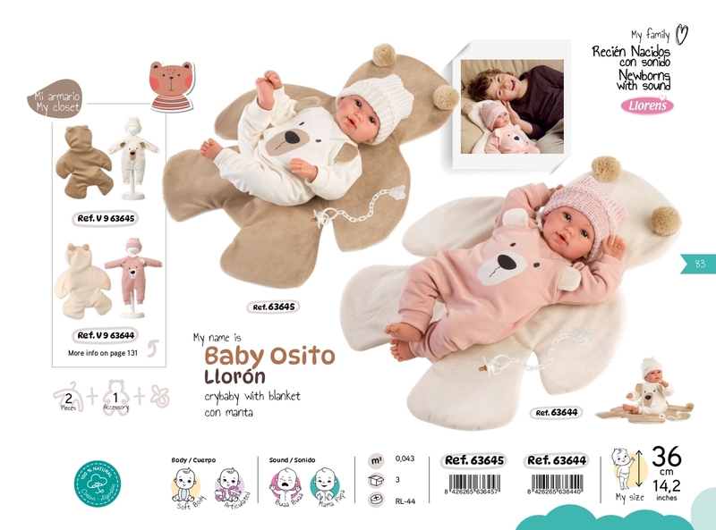 Кукла Baby Osito Lloron, арт. 63644, 36 см - 12