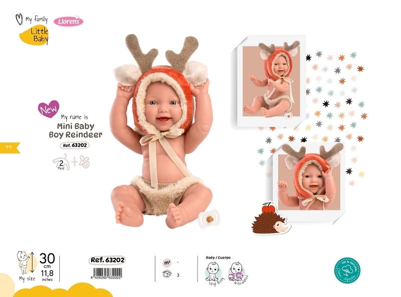 Кукла Mini Baby Boy Reindeer. арт. 63202, 30 см - 10