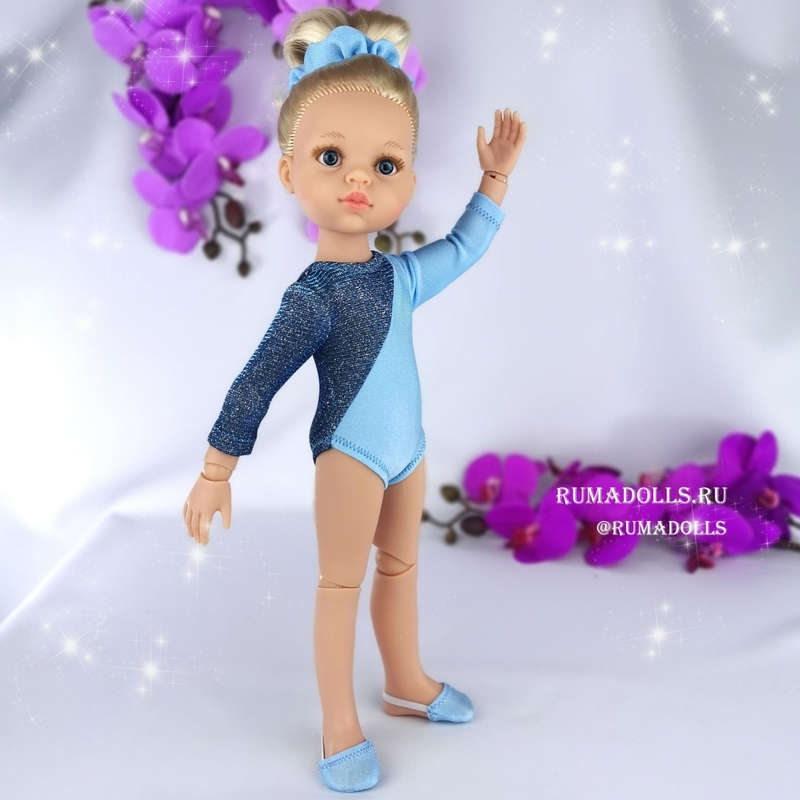 Шарнирная кукла Клаудия гимнастка в синем