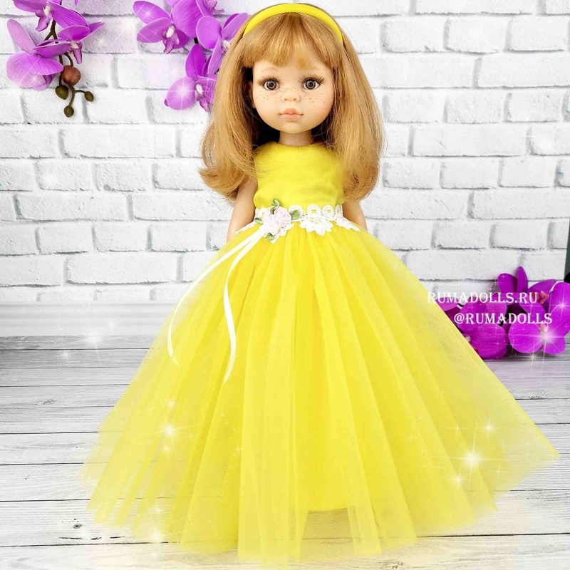 Кукла Даша в платье «Янтарь»