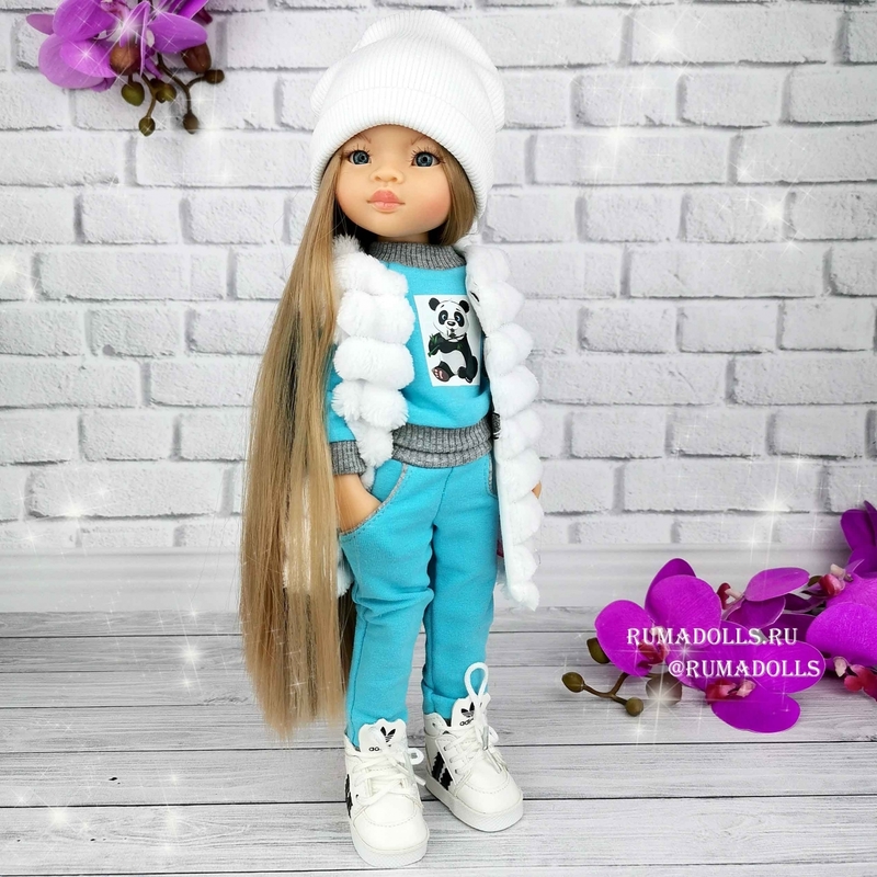 Кукла Маника «Sport Style» в голубом, 32 см В шапке - 16