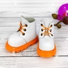 Ботинки из натуральной кожи RD02055 Бело-оранжевые - 4